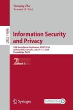 Information Security and Privacy: 29th Australasian Conference, ACISP 2024, Sydney, NSW, Australia, July 15–17, 2024, Proceedings, Part II