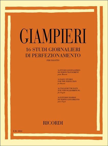  16 Studi Giornalieri di Perfezionamento. per Fagott -  Alamiro Giampieri - copertina