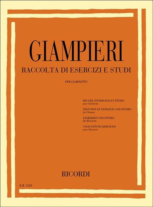  Raccolta di Esercizi e Studi. Clarinetto -  Alamiro Giampieri - copertina