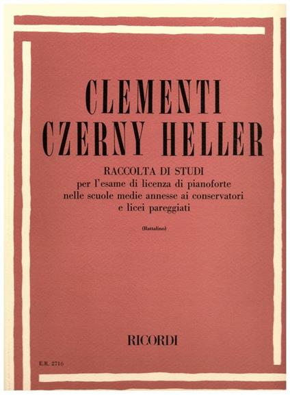  Raccolta di Studi di Clementi, Czerny, Heller. Pianoforte - copertina