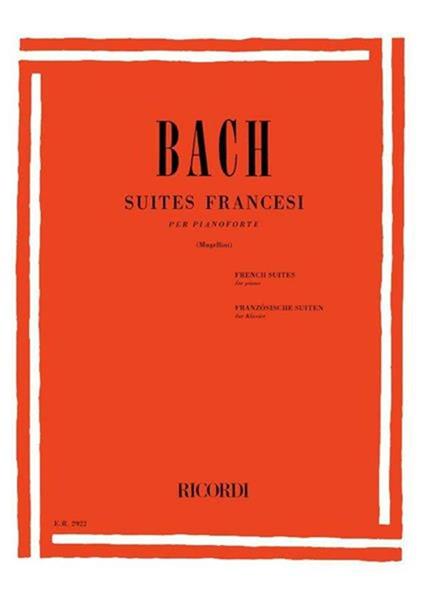  Suites Francesi. Bruno Mugellini. per Pianoforte -  Johann Sebastian Bach - copertina