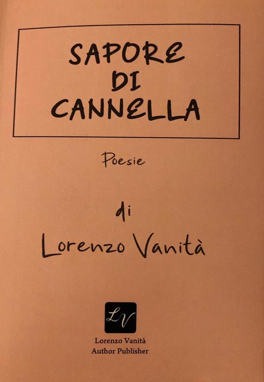 Sapore di cannella - Lorenzo Vanità - copertina