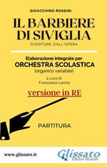 Il Barbiere di Siviglia. Overture dall'opera. Elaborazione integrale per orchestra scolastica (organico variabile). Versione in Re maggiore. Partitura