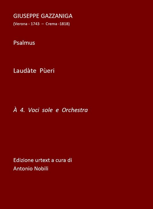 Laudàte Pùeri - Antonio Nobili - copertina