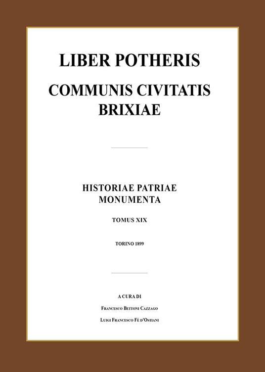 Liber potheris communis civitatis Brixiae - Luca Giarelli - copertina