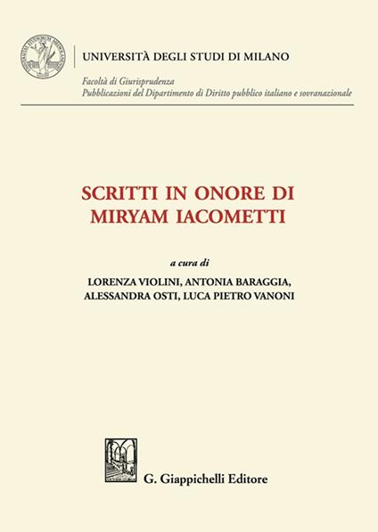 Scritti in onore di Miryam Iacometti - copertina