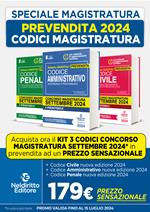 Concorso Magistratura Settembre 2024: prevendita del kit dei Codici normativi civile, penale e amministrativo