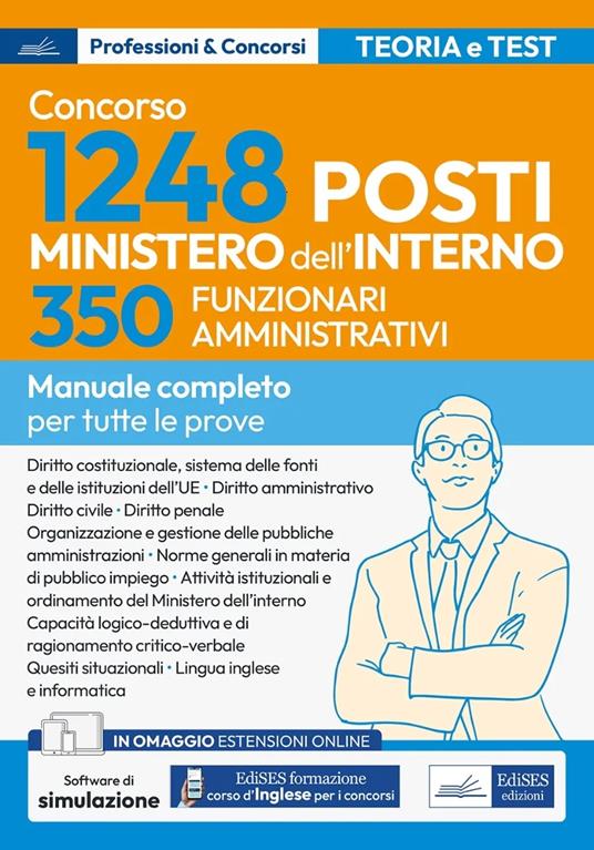 Concorso RIPAM: 350 Funzionari amministrativi Ministero dell'interno. Con software di simulazione - copertina