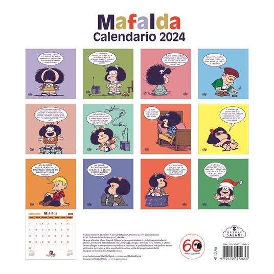 Mafalda. Calendario della famiglia 2024 di Quino - CALENDARI - Il Libraio