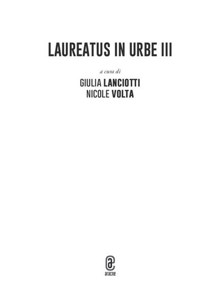 Laureatus in Urbe. Vol. 3 - copertina