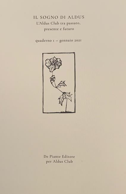 Il sogno di Aldus. L'Aldus Club tra passato, presente e futuro. Vol. 1: Gennaio 2021 - copertina