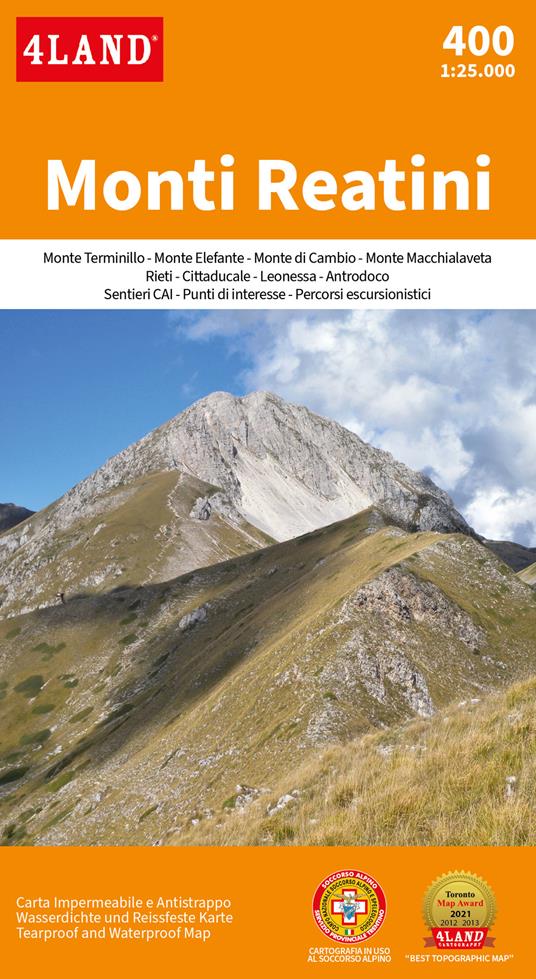 Monti Reatini 1:25.000 - 4LAND Srl - copertina