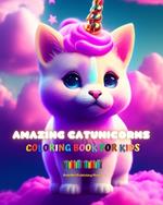 Amazing Catunicorns Coloring Book for Kids Adorable Creatures Full of Love Perfect Gift for Children Ages 4 to 9: Unique Images of Happy Catunicorns for Kids' Relaxation, Creativity and Fun
