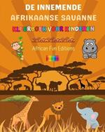 De innemende Afrikaanse savanne - Kleurboek voor kinderen - Grappige tekeningen van schattige Afrikaanse dieren: Charmante verzameling schattige savanne taferelen voor kinderen