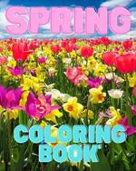 Spring Coloring Book: For Adults with Wildflowers, Birds, Butterfly and Easy Spring Scenes