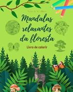 Mandalas relaxantes da floresta Livro de colorir para amantes da natureza Arte antiestresse e criativa: Cole??o de cenas espirituais da floresta para sentir o poder da natureza