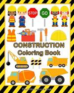 Construction Coloring Book: 48 Fun and Simple Illustrations for Toddlers