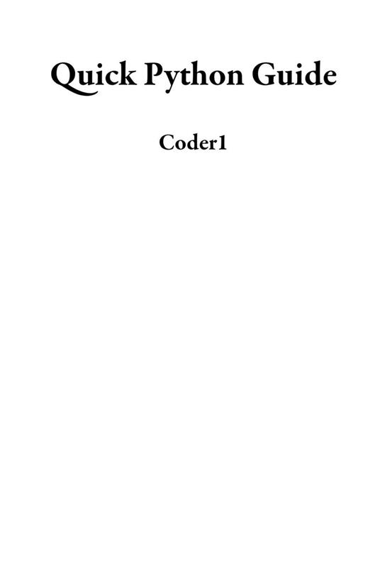 Quick Python Guide
