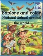 Explore and color: National Animal around the world