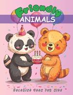 Friendly animals: Coloring book for kids