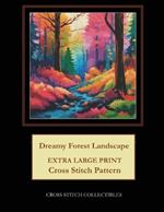 Dreamy Forest Landscape: Extra Large Print Cross Stitch Pattern