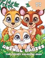 Cute Animal Babies Coloring Book: Easy Designs for Kids 3 - 7 years old (Easy & Cute Coloring Books): Single-sided Colouring Pages for Kids and Teens