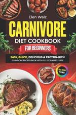 Carnivore Diet Cookbook for Beginners: Easy, Quick, Delicious & Protein-Rich Carnivore Recipes Book with Full Color Pictures