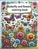 Butterfly and flowers coloring book