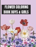 Flower Coloring Book Boys and Girls: Spring Flower, Moon, Sun and Cute Illustration For Boys and Girls Ages 3-10