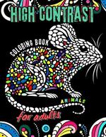 High Contrast Animal Coloring Book For Adults: Stress Relief With Bold Designs on a Black Background For Visual Impact And Relaxation