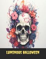 Luminous Halloween: Stained Glass Coloring Book with 50 Designs for Relaxation and Tranquility