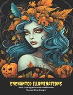 Enchanted Illuminations: Adult Coloring Book with 50 Halloween Stained Glass Designs