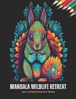 Mandala Wildlife Retreat: Adult Coloring Book with Animals, 50 Pages, 8.5 x 11 inches