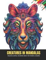 Creatures in Mandalas: Relaxing Animal Coloring Book for Mindful Escapes, 50 Pages, 8.5 x 11 inches