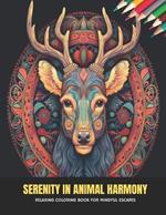 Serenity in Animal Harmony: Relaxing Coloring Book for Mindful Escapes, 50 Pages, 8.5 x 11 inches