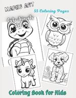 Cute Animals Vol. 2: Colorig Book for Kids with 55 Pages