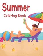Summer Coloring Book: Easy Large Print Summer Coloring Book