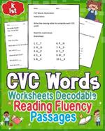 CVC Words Worksheets Decodable Reading Fluency Passages for GRAD K to 1st: Enhance GRAD K to 1st reading skills with engaging CVC words worksheets and decodable passages for improved fluency. Unlock the joy of learning!