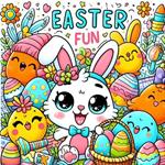 Easter Fun: A Coloring Book of Eggs, Bunnies, and Flowers