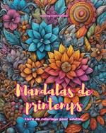 Mandalas de printemps Livre de coloriage pour adultes Dessins anti-stress pour encourager la cr?ativit?: Images mystiques pleines de vie printani?re pour d?tendre et ?quilibrer l'?me