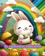 Os coelhinhos mais fofos - Livro de colorir para crianças - Cenas criativas e engraçadas de coelhos felizes: Desenhos encantadores que estimulam a criatividade e a diversão das crianças