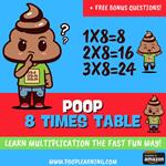 Poop 8 Times Table - Learn Multiplication Facts Fast the Fun Way