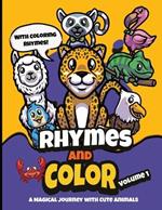 Rhymes and color - animals coloring book for kids from 4-8 years old.: easy coloring book with animals for kids