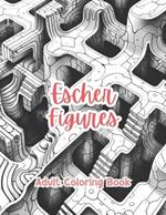 Escher Figures Adult Coloring Book Grayscale Images By TaylorStonelyArt: Volume I