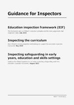 Guidance for Inspectors: Education inspection framework (EIF), Inspecting the curriculum, Inspecting safeguarding in early years education and skills settings